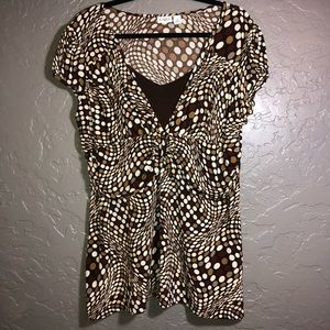 Brown Polk-A-Dot Blouse